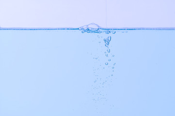 Light blue bubbles and water White background