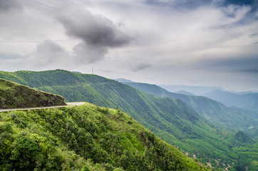 Fototapeta na wymiar Valleys of Arunachal Pradesh before entering into Tawang