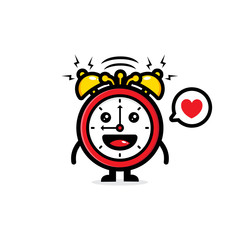 cute clock mascot vector design