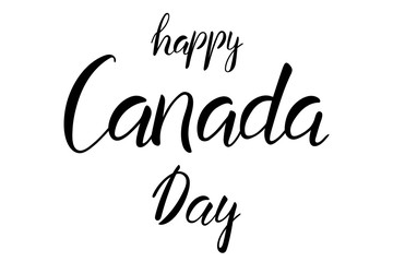 Happy Canada day hand lettering text isolated