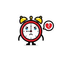 vector design mascot sad clock