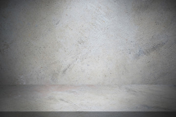 Dark vintage cement or concrete wall and floor background. Can be use for display products, room, interior, graphic design or wallpaper. Copy space for text.