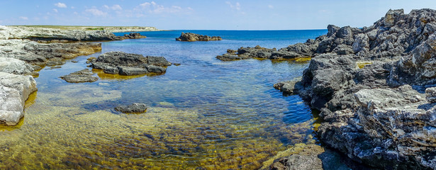 The steep and steep coast of Cape Tarkhankut
