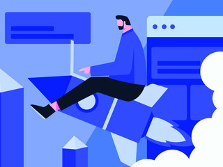 vector illustration of a police officer