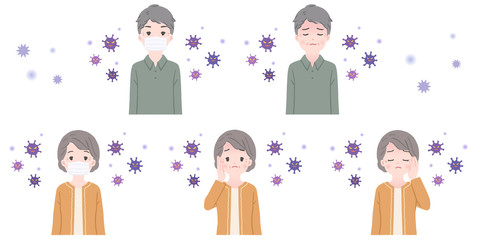 高齢者とウィルスとマスク