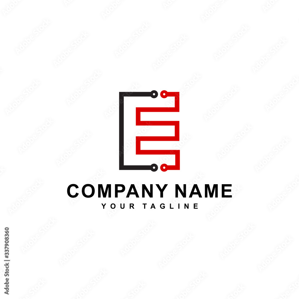 Wall mural logo design of ce or ec in vector for technology.