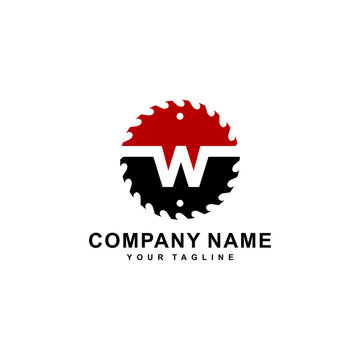 Letter W Logo , Saw Icon Logo Design.