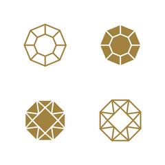 Set of Diamond logo design vector template. Creative Diamond on white background