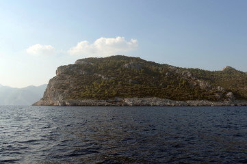 Fototapeta na wymiar Aegean Sea near the city of Marmaris. Turkey