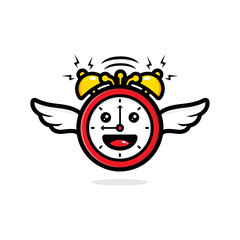 vector design mascot angel clock