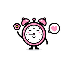cute clock mascot vector design