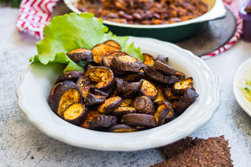 gourmet, summer, recipe, culinary, aubergine, roasted, food, eggplant, vegetarian, dinner, grilled, vegetable, cuisine, baked, meal, eating, vegan, diet, herb, appetizer, healthy, background, cooked, 