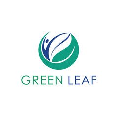 Leaf Logo Design For Healthy Company blue and green