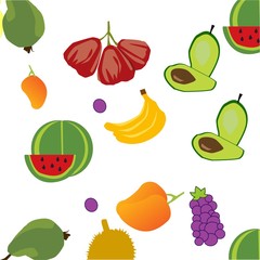 seamless pattern with fruits