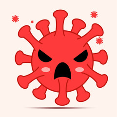 illustration vector graphic of covid19 moster character