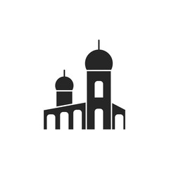 Mosque muslim prayer buildingblack icon isolated on a white background.