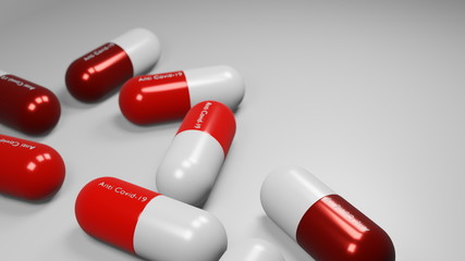 medical capsule for covid 19 corona virus.