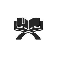 Koran book black icon isolated on a white background.