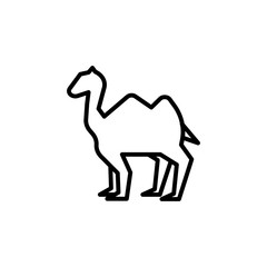 Camel animal thin line icon isolated on a white background