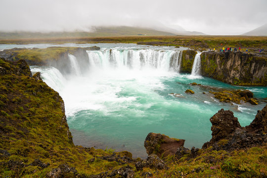 The Godafoss Icelandic: Goðafoss waterfall of the gods, is a famous waterfall in Iceland. © luchschenF