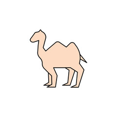 Camel animal flat and thin line icon