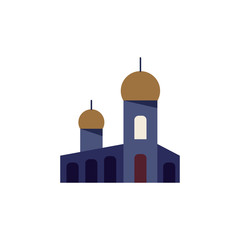 Mosque muslim prayer building flat icon isolated on a white background