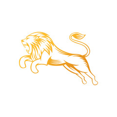 Roaring Lion Logo Vector Design Illustrator. Luxury Roaring Lion Head Logo Design Template. Abstract Lion Crest Logo Vector Design.