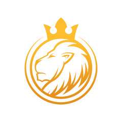Lion Logo Vector Design Illustrator. Vintage Luxury Lion Head Logo Design Template. Abstract Lion Shield Logo Vector Design