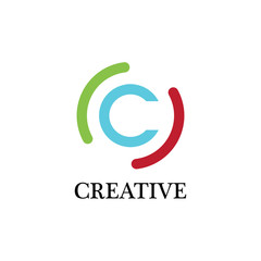 Initial letter C Letter Logo Template vector icon illustration