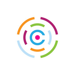 Initial letter C Letter Logo Template vector icon illustration