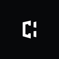 Minimal elegant monogram art logo. Outstanding professional trendy awesome artistic CH HC initial based Alphabet icon logo. Premium Business logo White color on black background