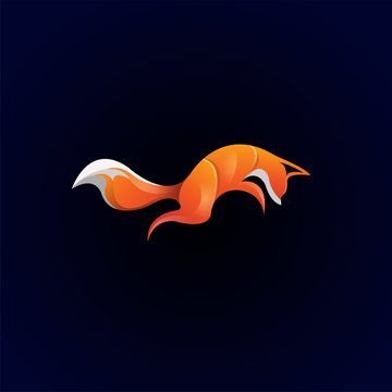 awesome colorful fox premium logo template