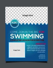 Swimming Lessons Flyer Template design