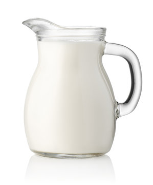 milk in glass jug