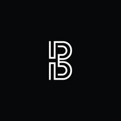 Obraz premium Minimal elegant monogram art logo. Outstanding professional trendy awesome artistic B BB initial based Alphabet icon logo. Premium Business logo White color on black background