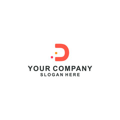 letter D technology company logo design 