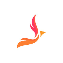 vector illustration of a fiery bird