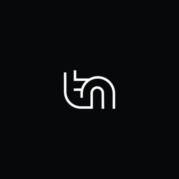 Minimal elegant monogram art logo. Outstanding professional trendy awesome artistic TN NT initial based Alphabet icon logo. Premium Business logo White color on black background