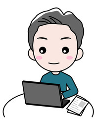 パソコンで作業をする男性
