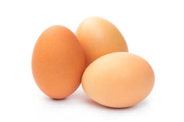 farm brown chicken eggs on a white background