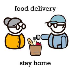 delivery of products during coronavirus quarantine. stay at home. vector illustration.