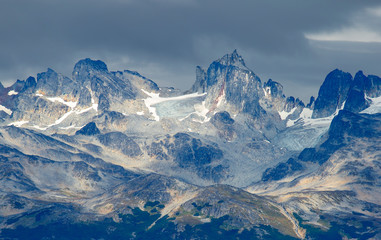 Of The Beagle Channel. Andes.
 Like the Strait of Magellan, the Beagle Strait is located between Tierra del Fuego and Antarctica. The Strait is bordered to the Northwest by the Cordillera - Darwin mou