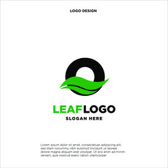 Initial Letter O With Leaf Logo