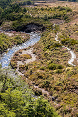 Fototapeta na wymiar Stream at Tongariro national park in New Zealand.