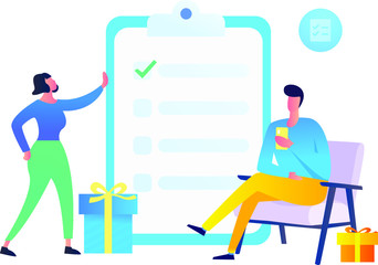 vector illustration of a man with a brush