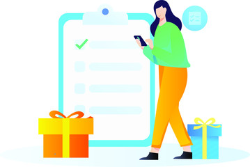 woman with gift boxes