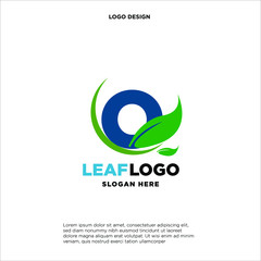 Letter O Green Leaf Logo Design Element, Letter S leaf initial logo template