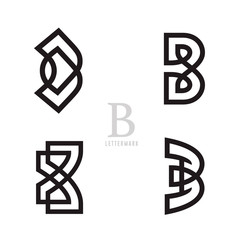 Set of Simple and Solid Letter marks for Letter B. Professional Quality Graphic Mark for your Business. Typographic Design.