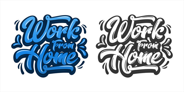 Work From Home Lettering Vector Design