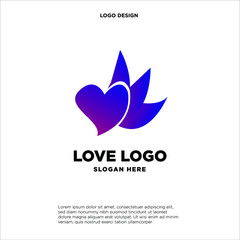 Fototapeta premium Heart Logo design vector template. Happy Valentines Day concept. Infinity Love Logotype icon.